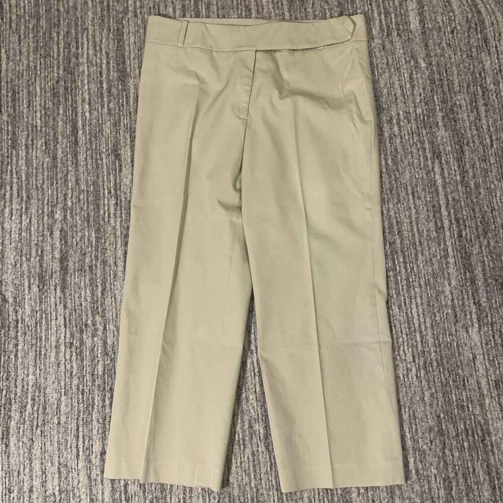 Mimi Maternity Womens Size Medium Chino Dress Pants Tan Zip Spandex Stretch
